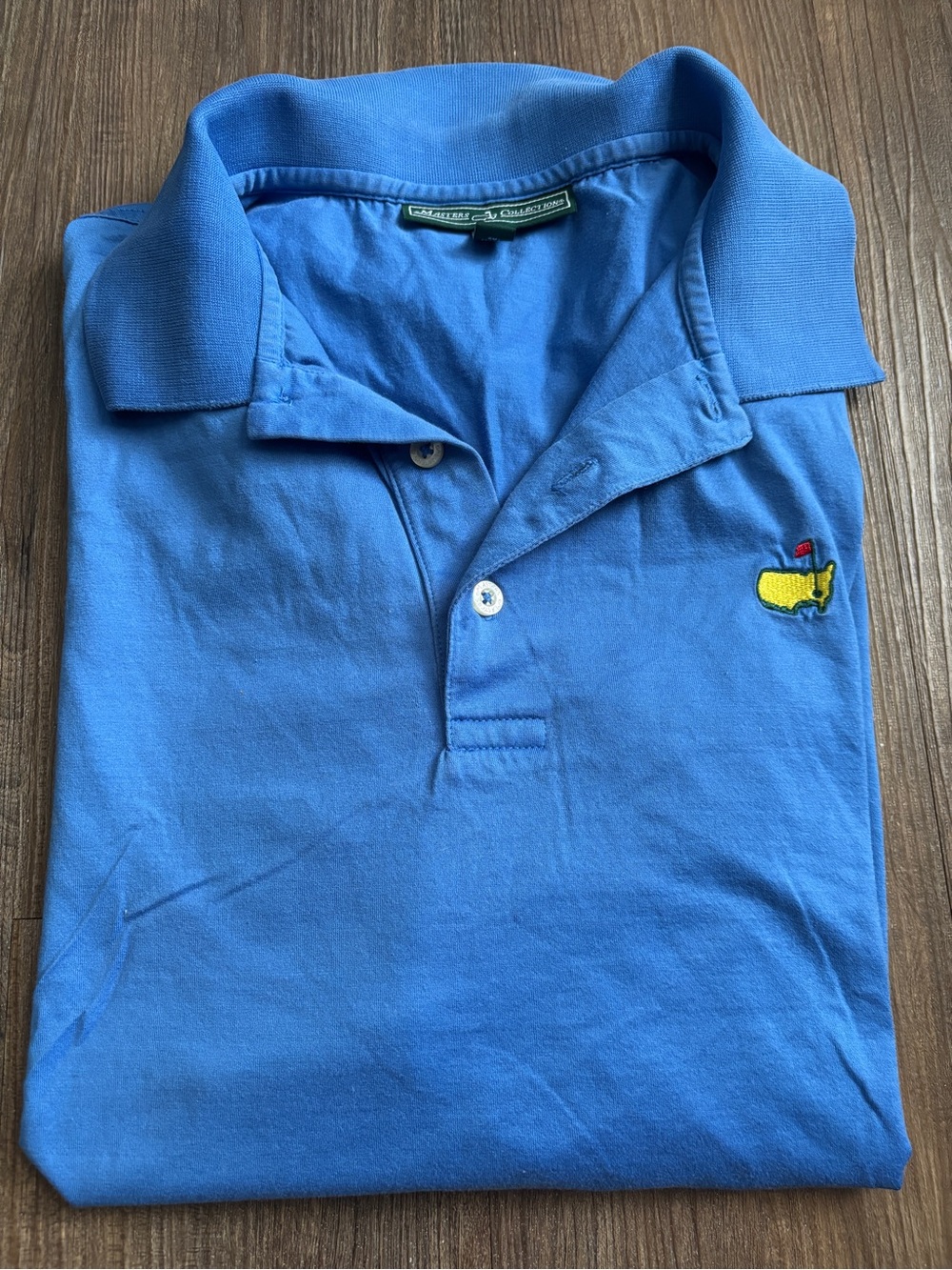 Masters Collection blue prima cotton shortsleeved collared shirt size L
